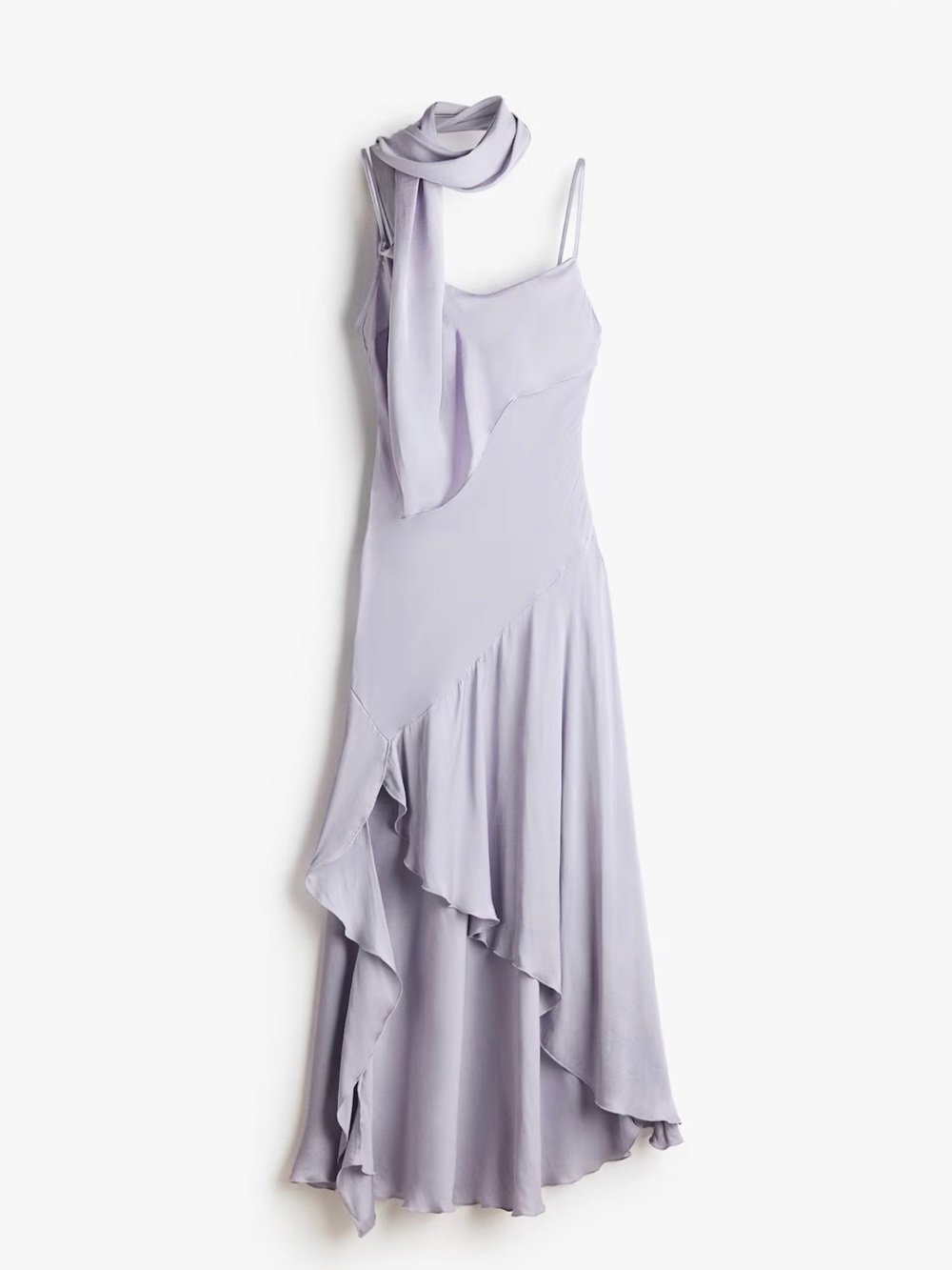 Scarf satin dress